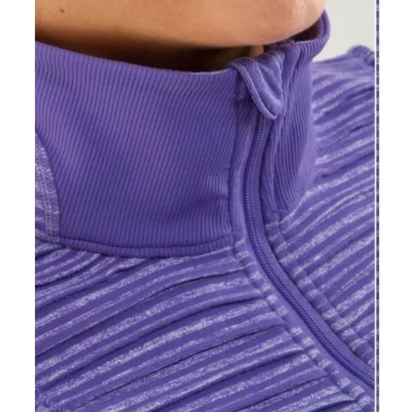 Lululemon half Zip  Pullover Top 6 Heathered Persian Purple Stripe - Picture 5 of 10